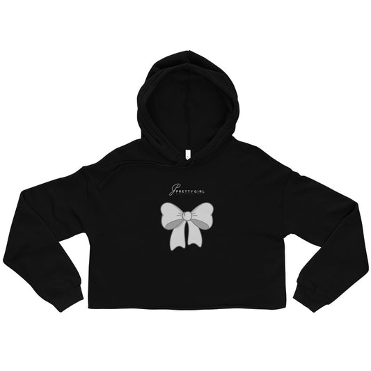 B/C Women’s Crop Hoodie Bow Light Grey