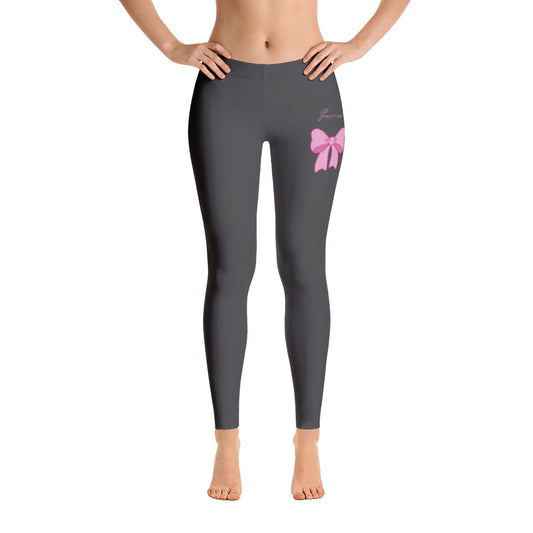 B/C Women's Cut & Sew Casual Grey Leggings Bow Pink