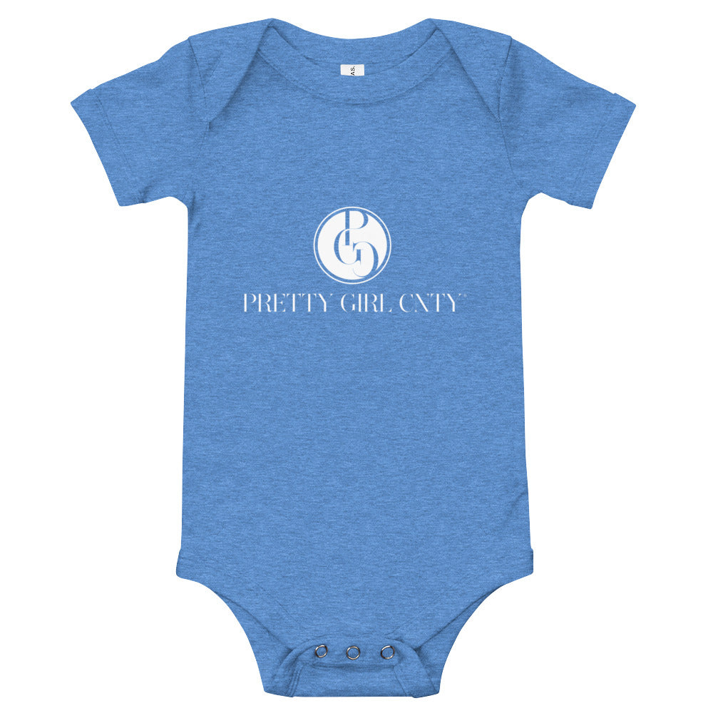 S/C Short sleeve baby bodysuits Signature Logo White