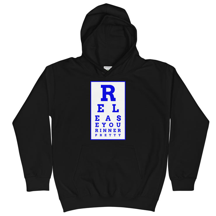 S/C Kids Hoodie Eye Chart White & Blue