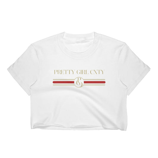 S/C Women’s Crop Tee Stripes Red & White