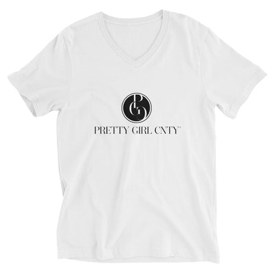 S/C Unisex Short Sleeve V-Neck T-Shirt Signature Logo Black
