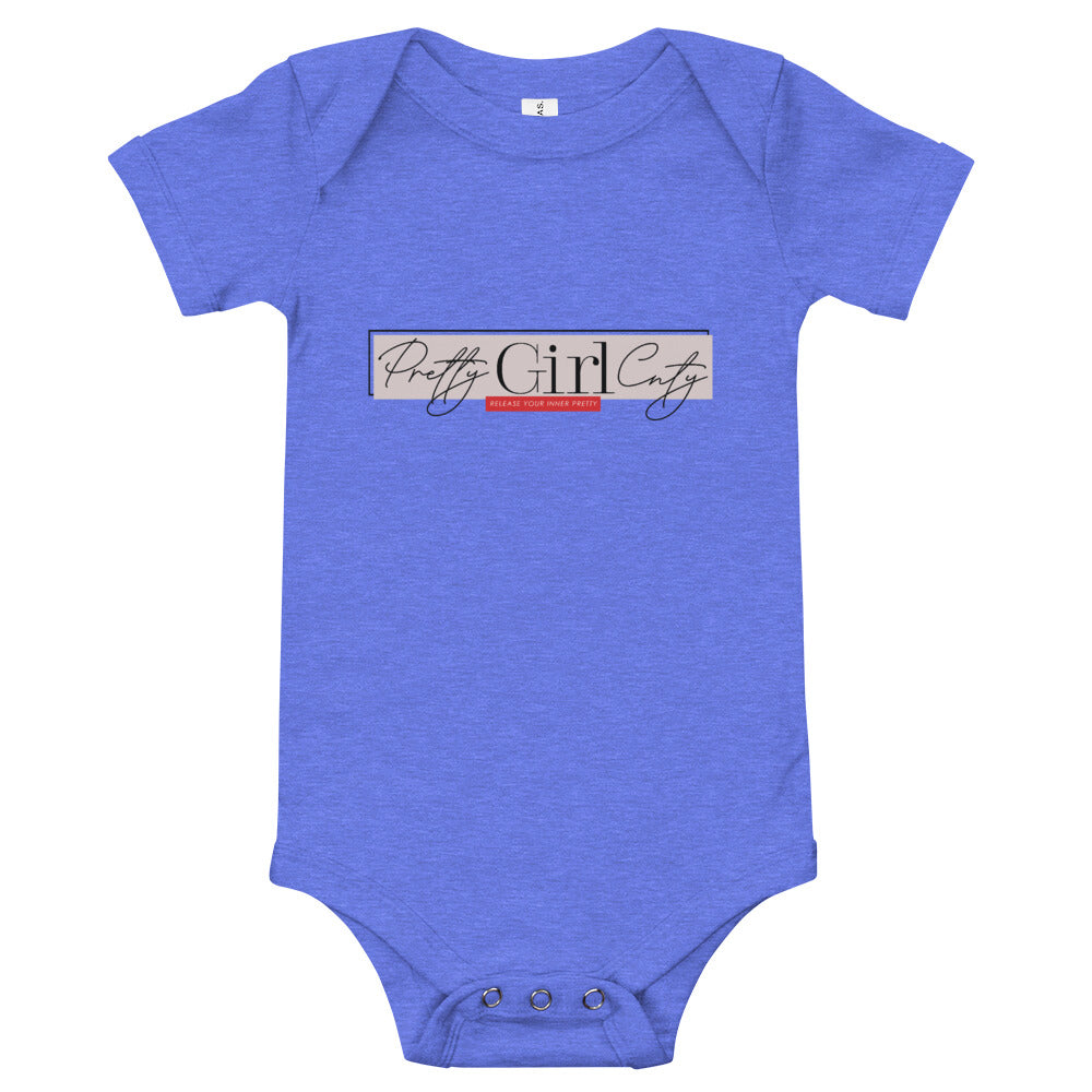 S/C Short sleeve baby bodysuit Pretty Pink Rectangle