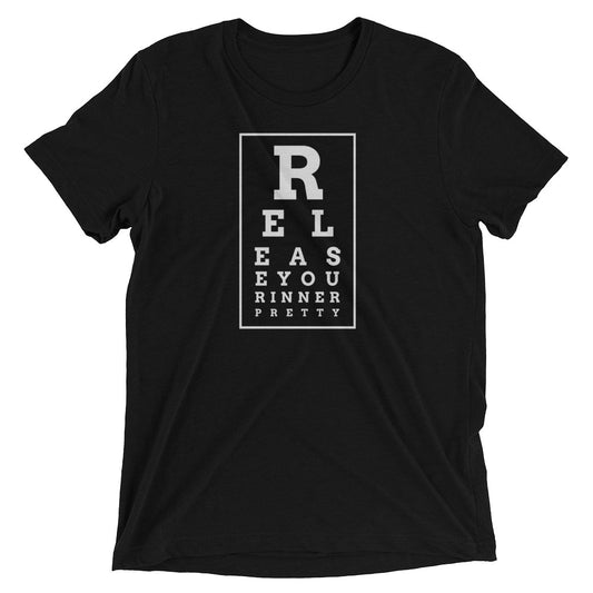 S/C Short-Sleeve Unisex Tri-Blend T-shirt Eye Chart White & Black