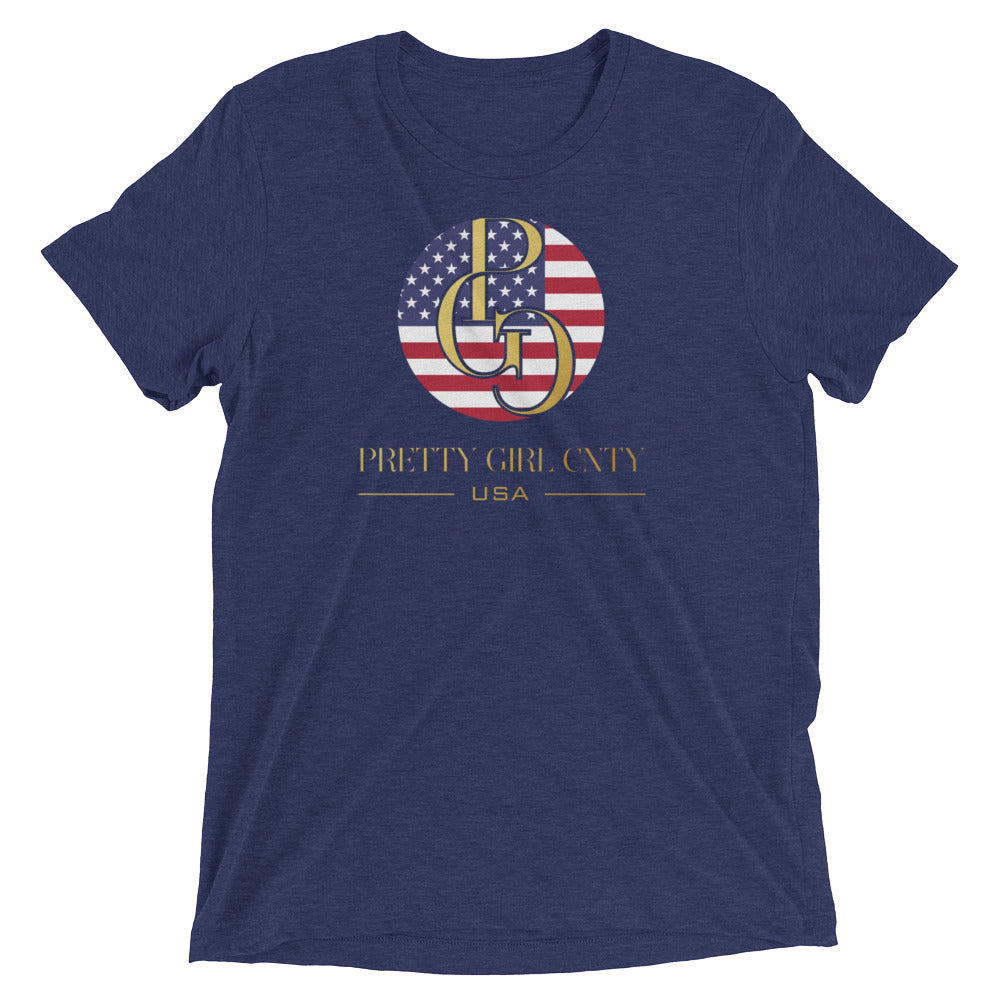 G/C Short-Sleeve Unisex Tri-Blend T-shirt USA Gold