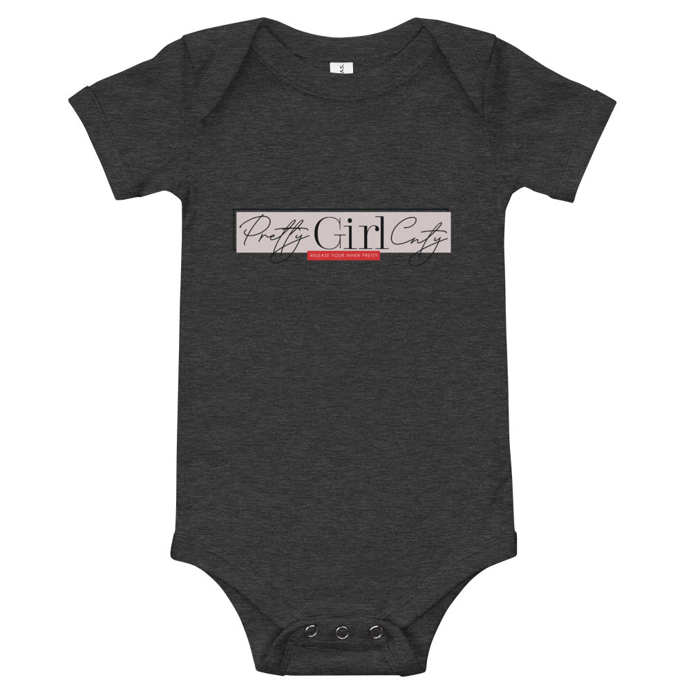 S/C Short sleeve baby bodysuit Pretty Pink Rectangle
