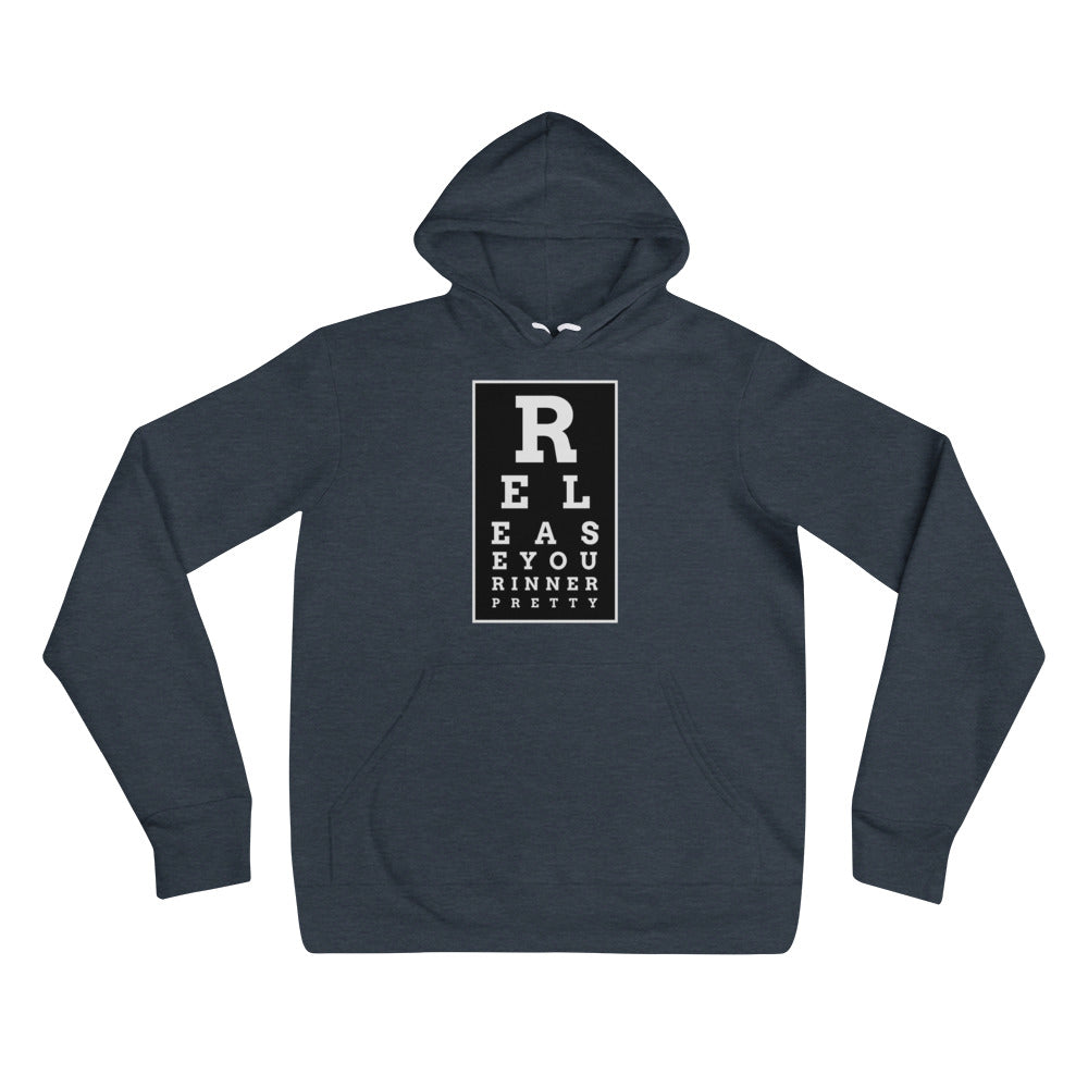 S/C Unisex Hoodie Eye Chart White & Black