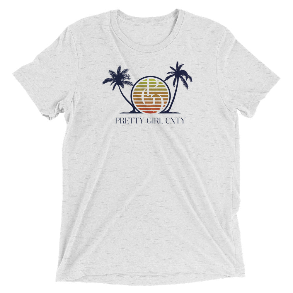 S/C Short-Sleeve Unisex Tri-Blend T-shirt Palm Tree