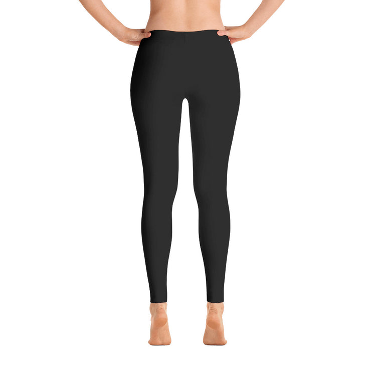 B/C Women's Cut & Sew Casual Black Leggings Cartoon Bunny