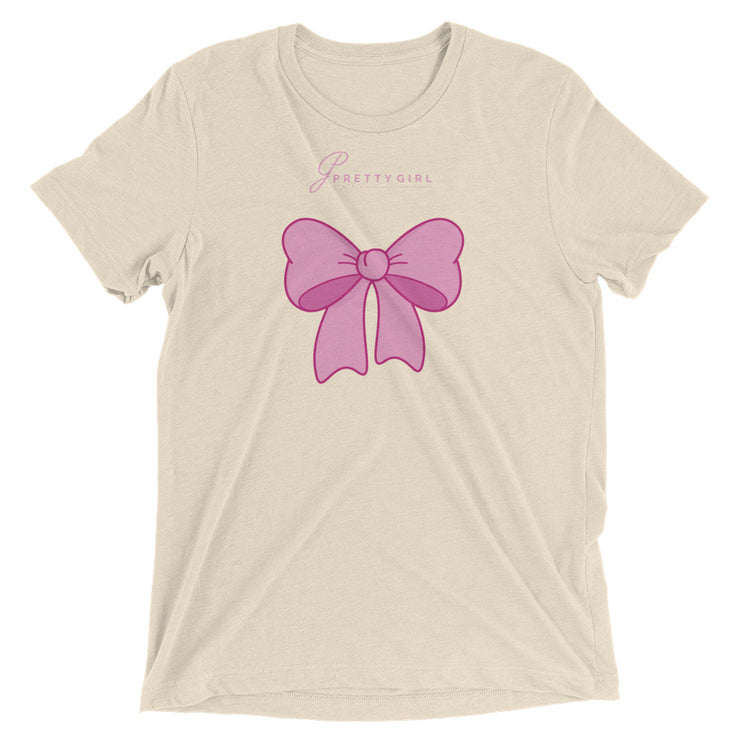 B/C Short-Sleeve Unisex Tri-Blend T-shirt Bow Pink