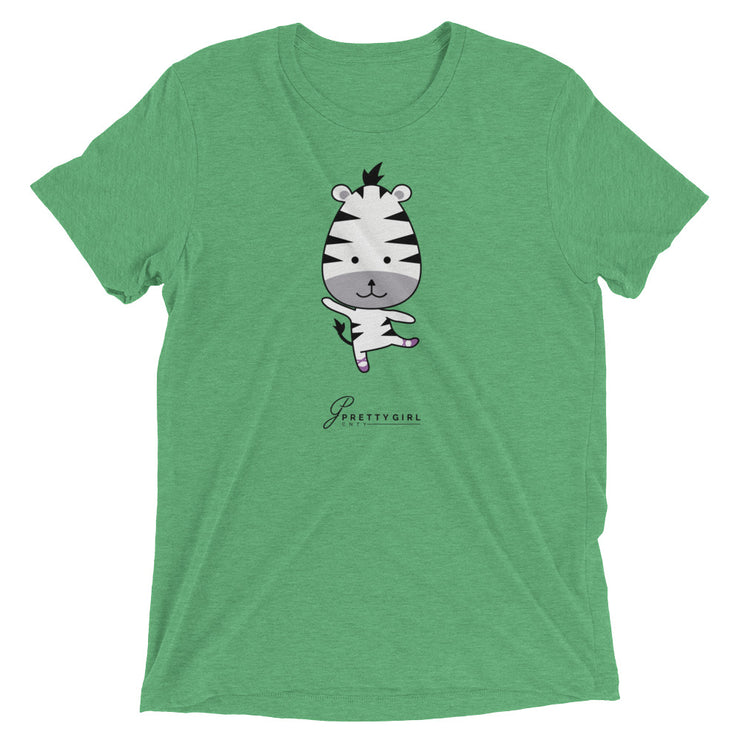 B/C Short-Sleeve Unisex Tri-Blend T-shirt Cartoon Zebra