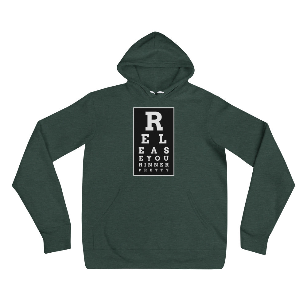 S/C Unisex Hoodie Eye Chart White & Black