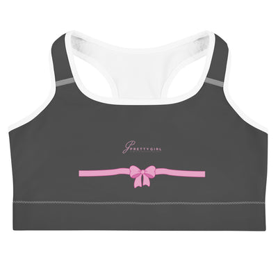 B/C Women's Grey Sports Bra Bow Pink