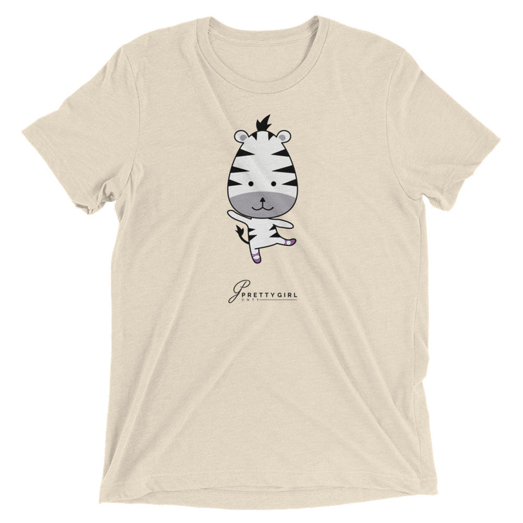 B/C Short-Sleeve Unisex Tri-Blend T-shirt Cartoon Zebra