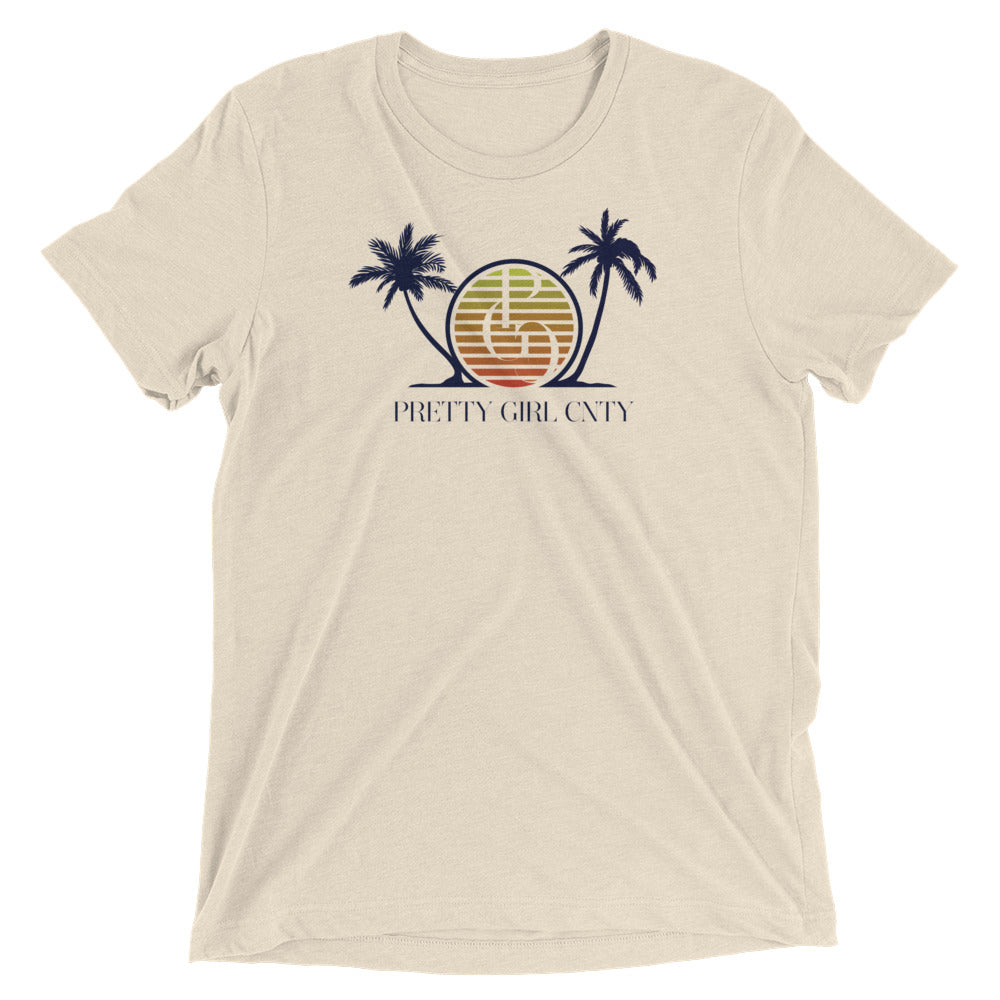 S/C Short-Sleeve Unisex Tri-Blend T-shirt Palm Tree