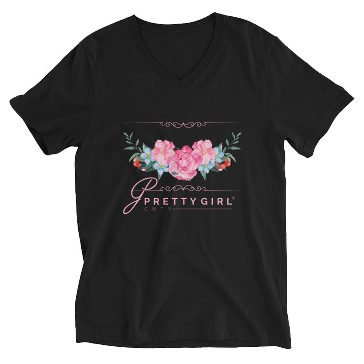 B/C Unisex Short Sleeve V-Neck T-Shirt Arch of Roses