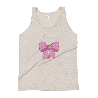 B/C Unisex Tri-Blend Tank Top Bow Pink