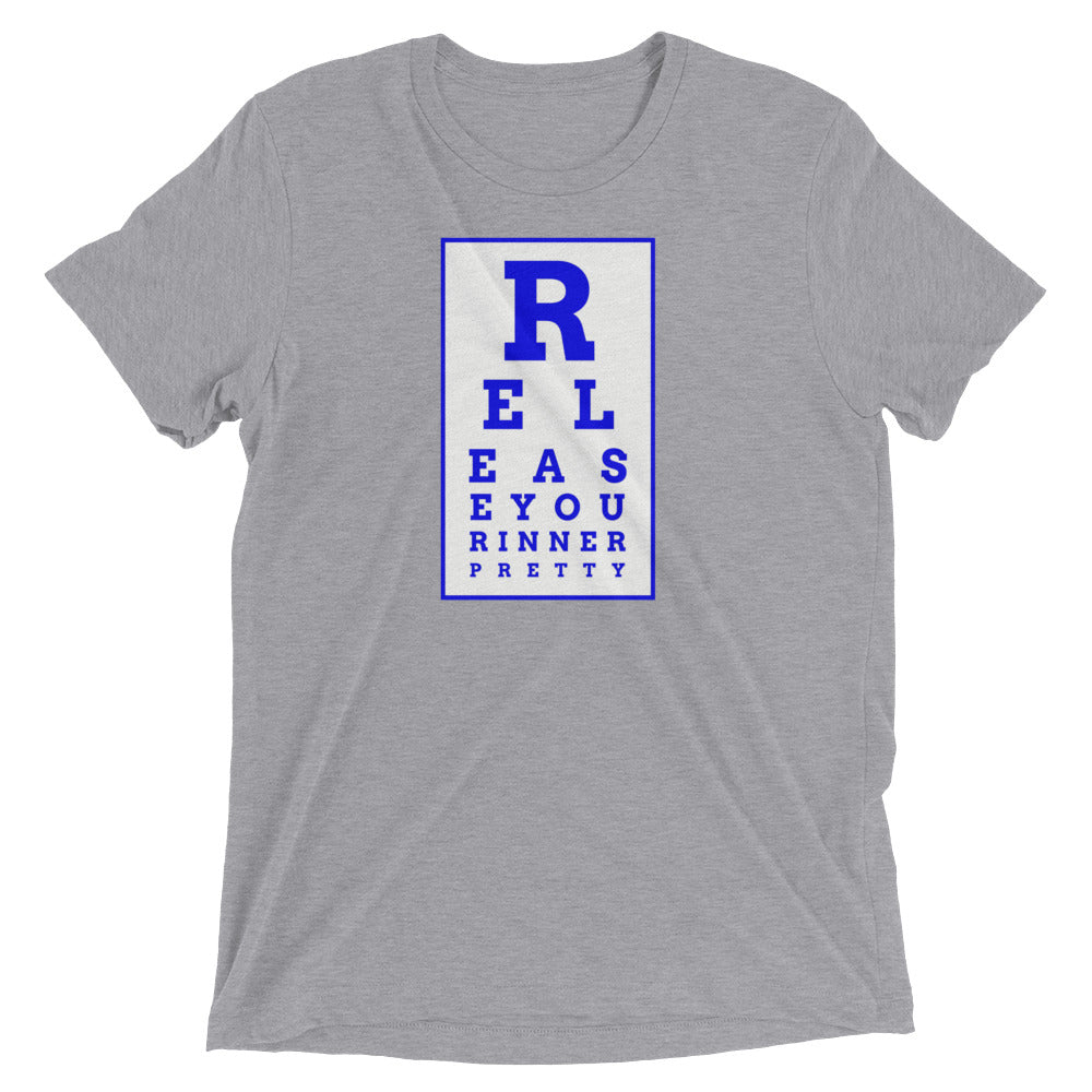 S/C Short-Sleeve Unisex Tri-Blend T-shirt Eye Chart White & Blue