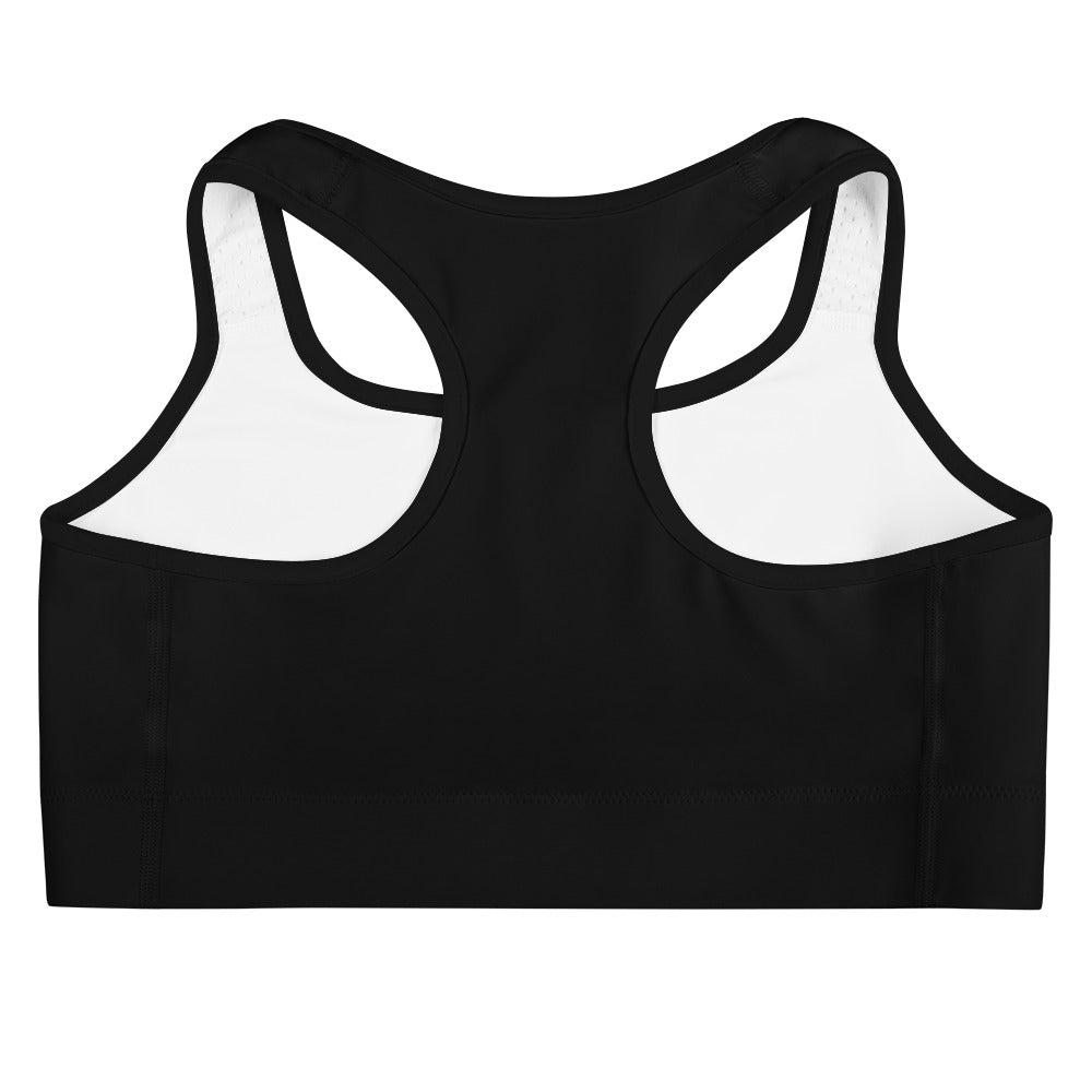 S/C Women's Black Sports Bra Floral Circle Light Grey