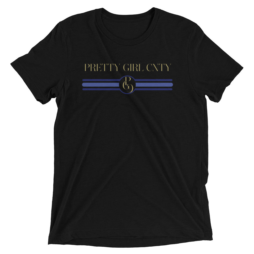 S/C Short-Sleeve Unisex Tri-Blend T-shirt Stripes Blue