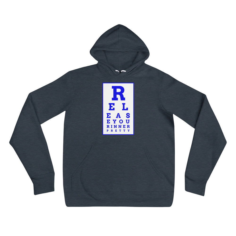 S/C Unisex Hoodie Eye Chart White & Blue