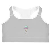 B/C Women's Sports Bra Cartoon Ice Cream