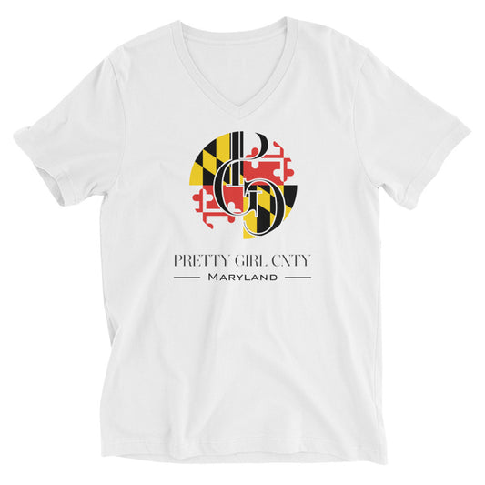S/C Unisex Short Sleeve V-Neck T-Shirt Maryland Black