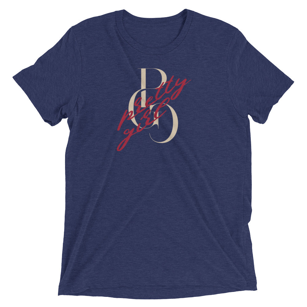 S/C Short-Sleeve Unisex Tri-Blend T-shirt Vandal Logo Beige