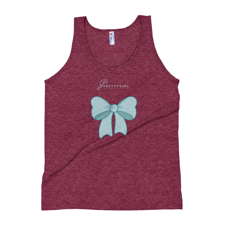 B/C Unisex Tri-Blend Tank Top Bow Light Blue