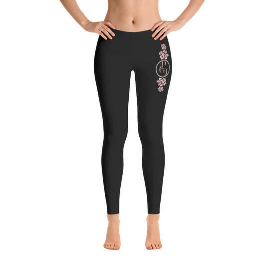 S/C Women's Cut & Sew Leggings Floral Logo Light pink