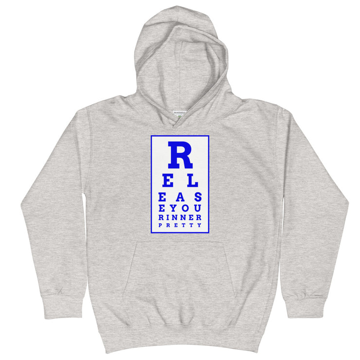 S/C Kids Hoodie Eye Chart White & Blue