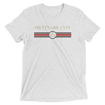 S/C Short-Sleeve Unisex Tri-Blend T-shirt Stripes Red & Black