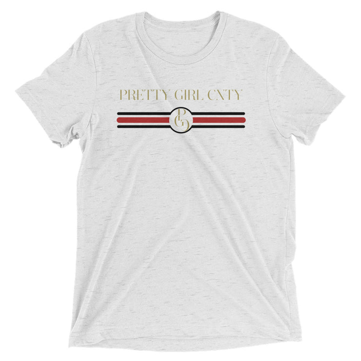 S/C Short-Sleeve Unisex Tri-Blend T-shirt Stripes Red & Black