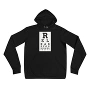 S/C Unisex Hoodie Eye Chart Black & White