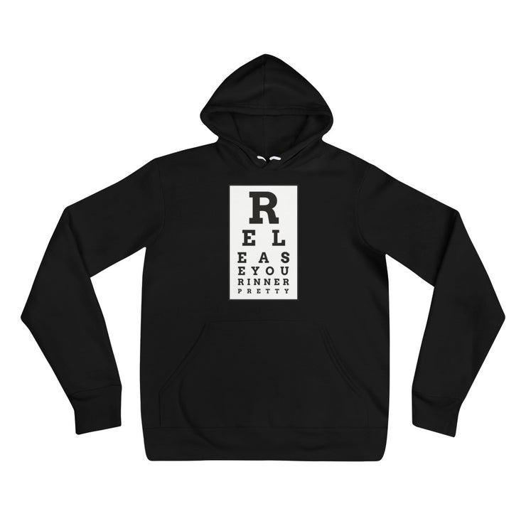 S/C Unisex Hoodie Eye Chart Black & White