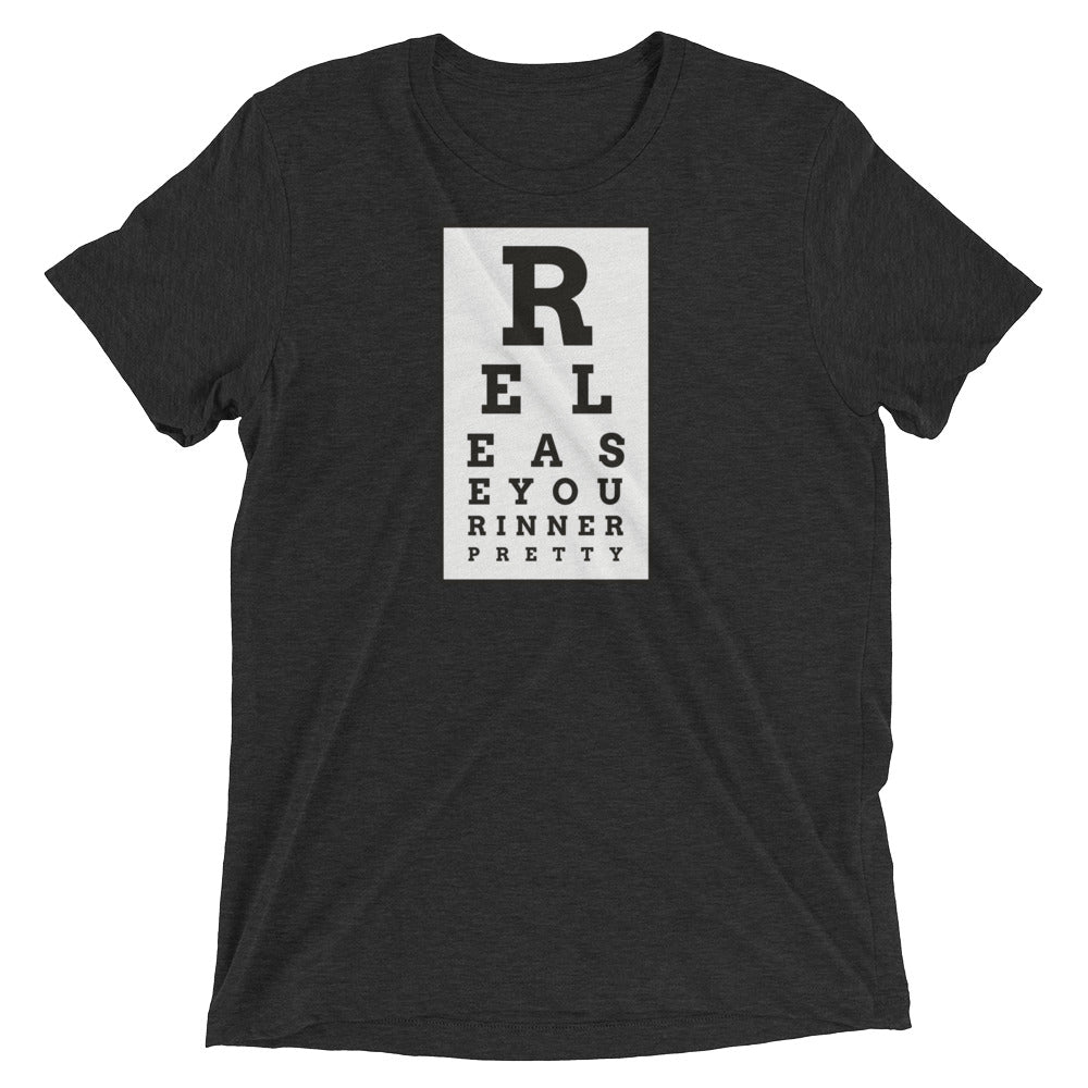 S/C Short-Sleeve Unisex Tri-Blend T-shirt Eye Chart Black & White