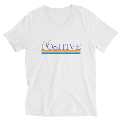 S/C Unisex Short Sleeve V-Neck T-Shirt Think Positive