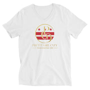S/C Unisex Short Sleeve V-Neck T-Shirt Washington Gold