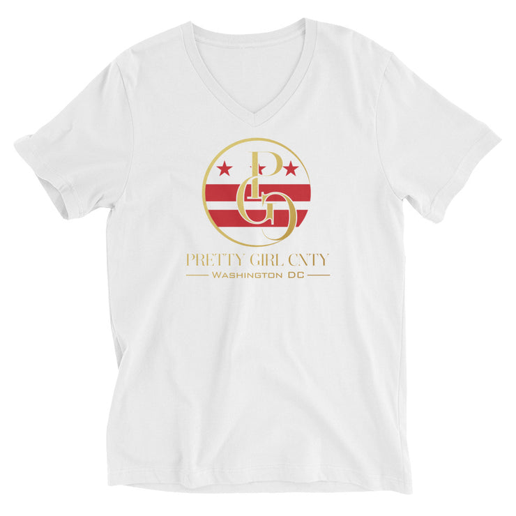 S/C Unisex Short Sleeve V-Neck T-Shirt Washington Gold