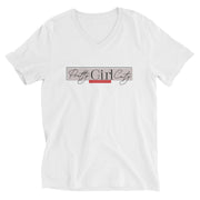 S/C Unisex Short Sleeve V-Neck T-Shirt Pretty Pink Rectangle