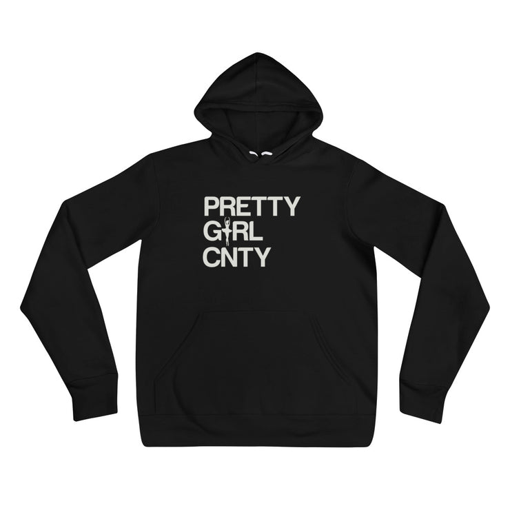 B/C Unisex Hoodie Ballerina Text White