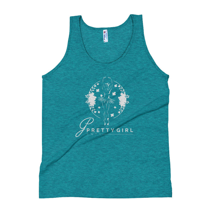 B/C Unisex Tri-Blend Tank Top Classic Ballerina White