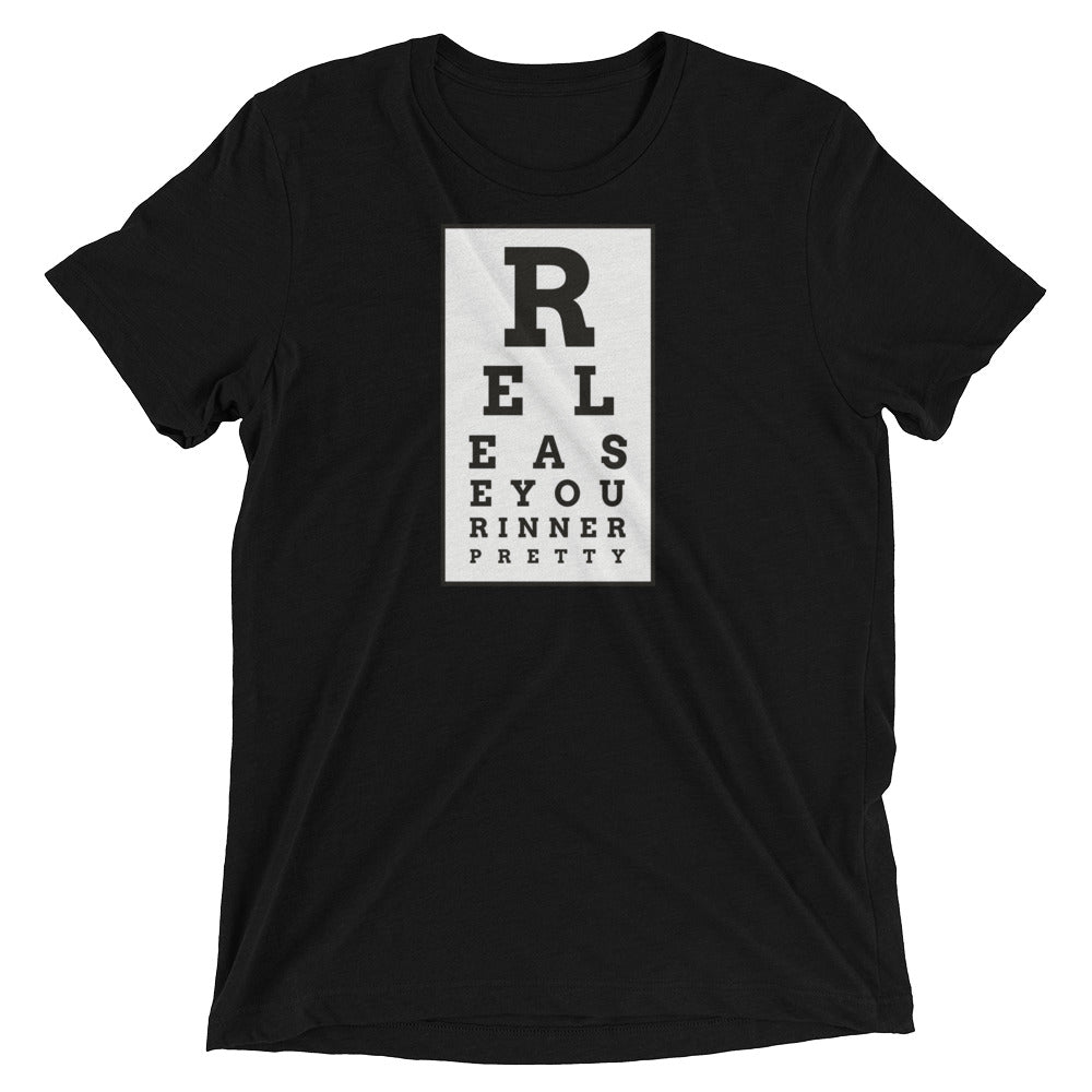S/C Short-Sleeve Unisex Tri-Blend T-shirt Eye Chart Black & White