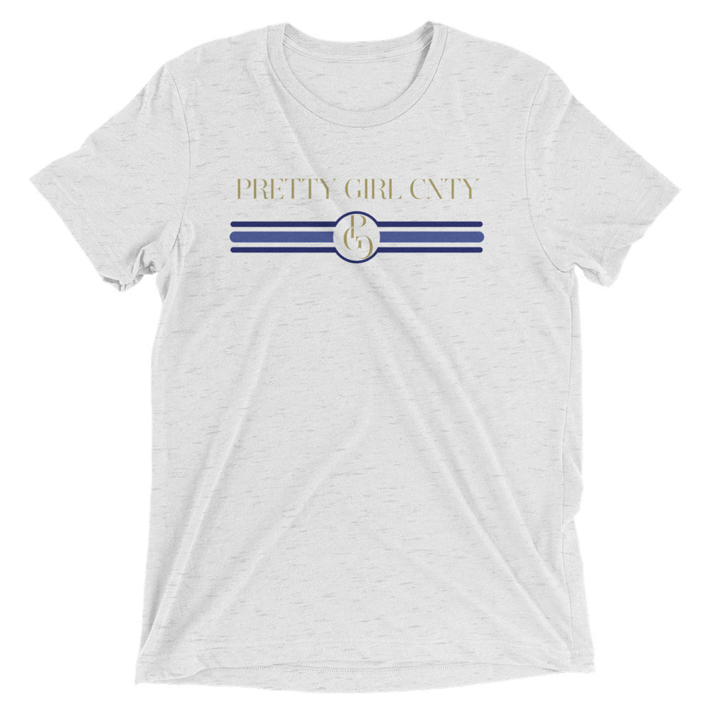 S/C Short-Sleeve Unisex Tri-Blend T-shirt Stripes Blue