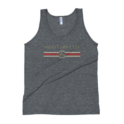 S/C Unisex Tri-Blend Tank Top Stripes Red & White