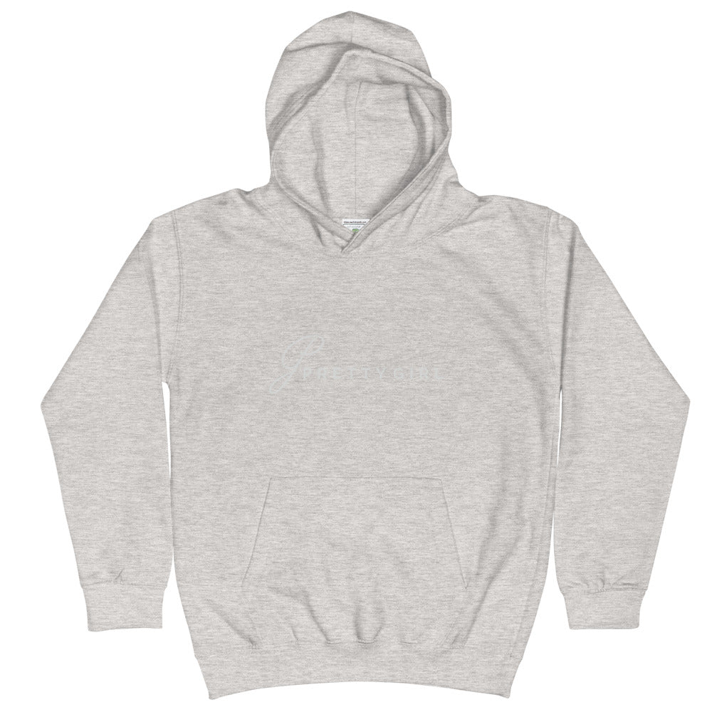B/C Kids Hoodie Classic Ballerina Text White