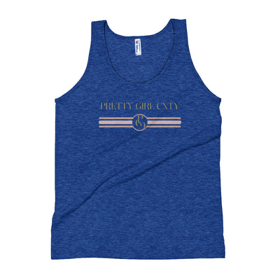 S/C Unisex Tri-Blend Tank Top Stripes Pink