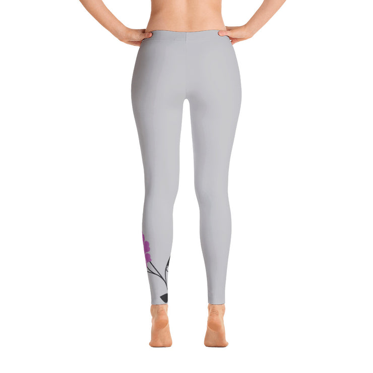B/C Women's Cut & Sew Leggings Flower Dark Pink