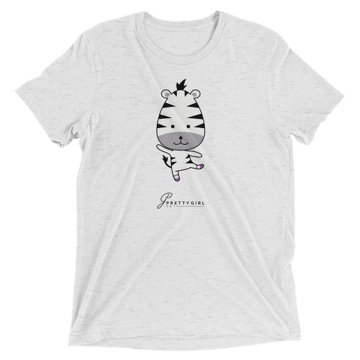 B/C Short-Sleeve Unisex Tri-Blend T-shirt Cartoon Zebra