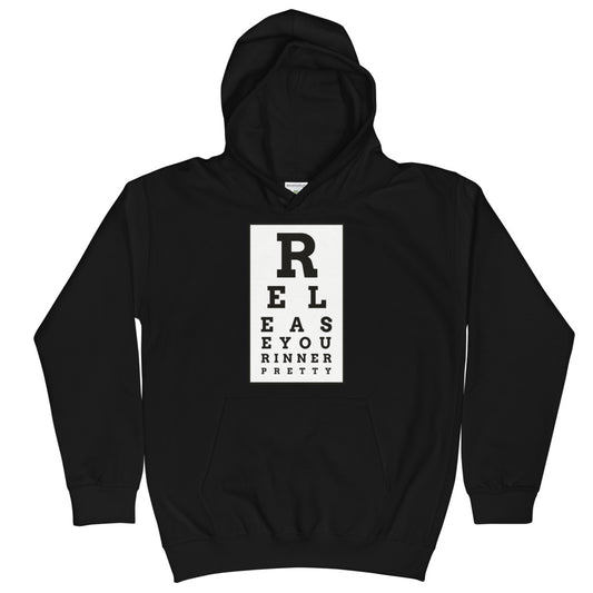 S/C Kids Hoodie Eye Chart Black & White